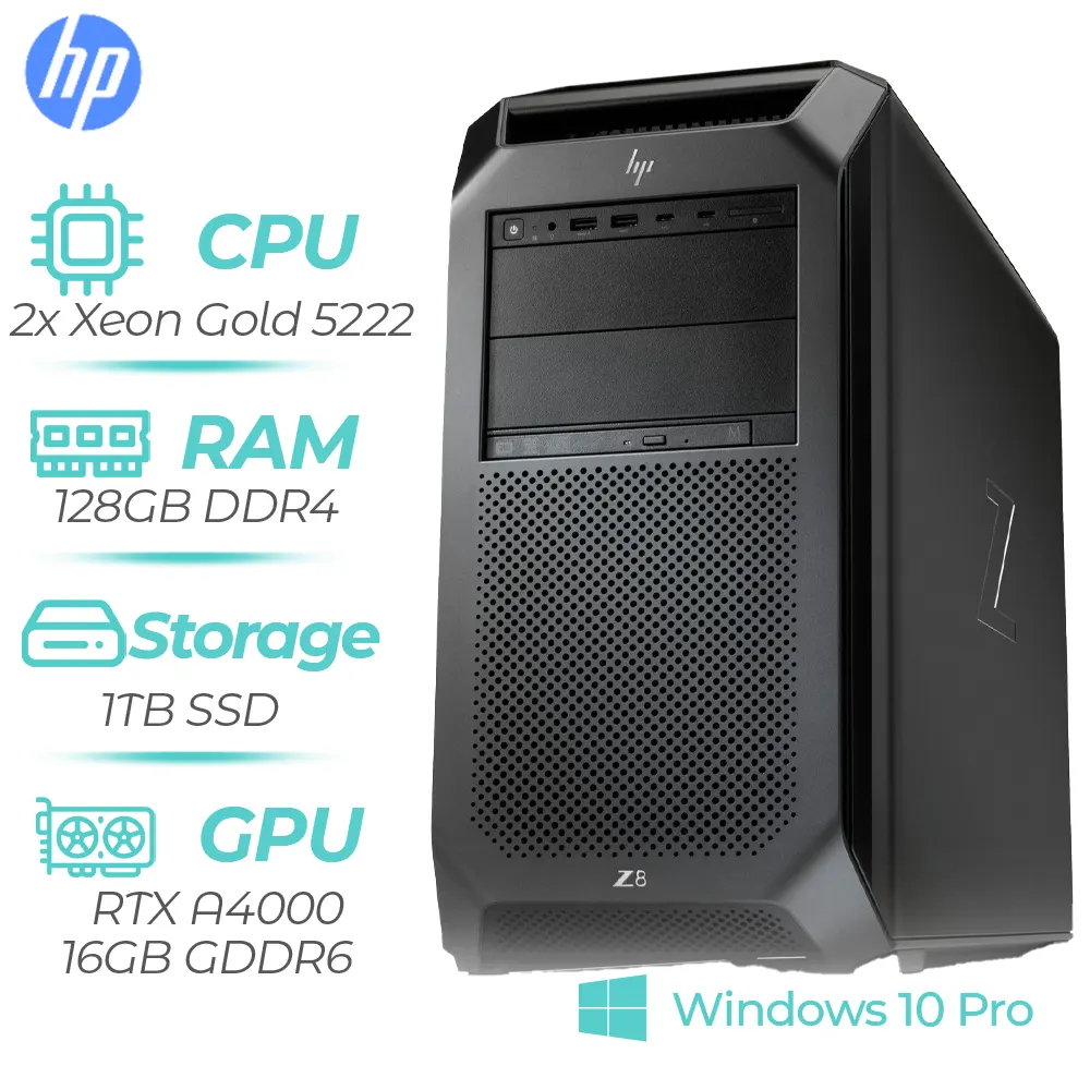 HP Workstation Z8 G4 2x Intel Xeon Gold 5222 3.80GHz / 3.90GHz