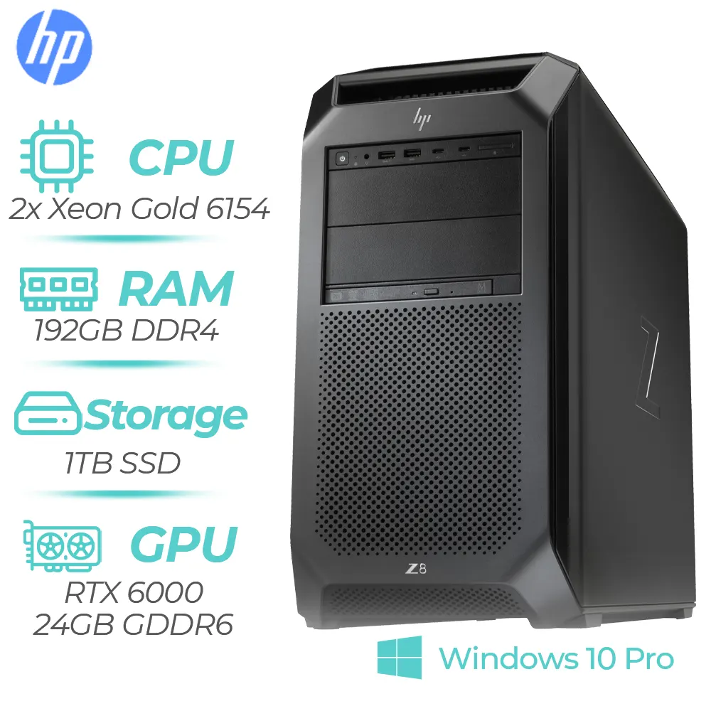 HP Workstation Z8 G4 2x Intel Xeon Gold 6234 3.30GHz / 4.00GHz