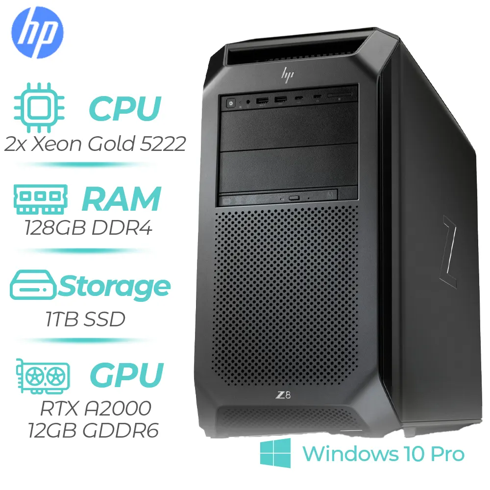 HP Workstation Z8 G4 2x Intel Xeon Gold 5222 3.80GHz / 3.90GHz